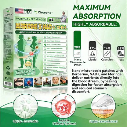 𝐎𝐟𝐟𝐢𝐜𝐢𝐚𝐥 𝐔𝐒 𝐒𝐭𝐨𝐫𝐞 🇺🇸  | 🧑‍⚕️🩺 𝐂𝐥𝐞𝐚𝐫𝐞𝐧𝐚® Moringa · Berberine × NAD+ 𝟏𝟎-𝐢𝐧-𝟏 𝐀𝐝𝐯𝐚𝐧𝐜𝐞𝐝 𝐍𝐚𝐧𝐨 𝐌𝐢𝐜𝐫𝐨𝐧𝐞𝐞𝐝𝐥𝐞 𝐏𝐚𝐭𝐜𝐡 — 𝐎𝐧𝐜𝐞 𝐃𝐚𝐢𝐥𝐲, 𝐕𝐢𝐬𝐢𝐛𝐥𝐞 𝐑𝐞𝐬𝐮𝐥𝐭𝐬 𝐢𝐧 𝟕 𝐃𝐚𝐲𝐬