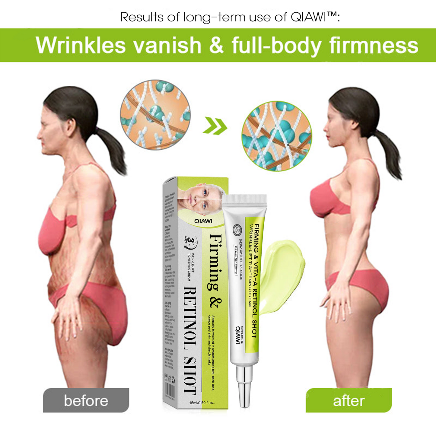 🧠👨‍⚕️Made and shipped from the USA 💫QIAWI® Skin Tightening & Vita-A Retinol Retinol shot Anti-Wrinkle Firming Tightening cream - Last Day Promotion 70% OFF